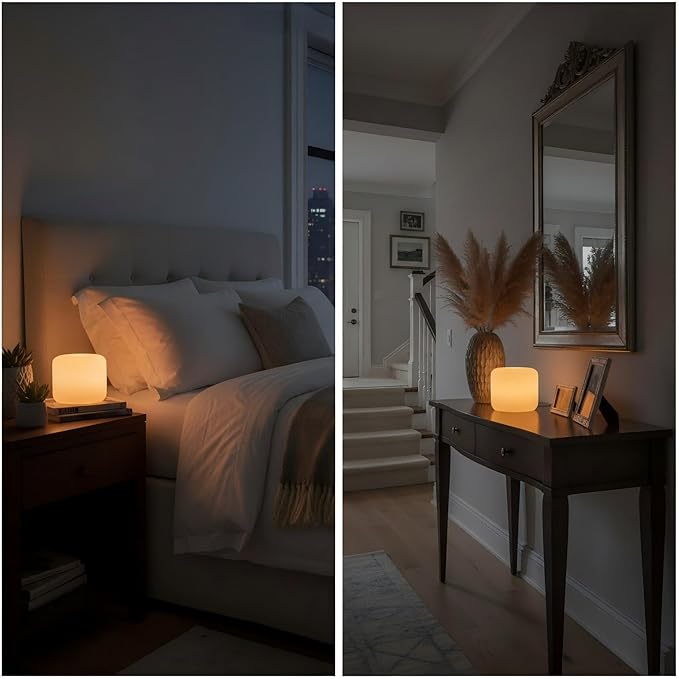Marble Lamp Night Light Touch Bedside Table Lamp for Bedroom,Type-C Rechargeable Small Desk Bedside Small Lamps,Eye Caring Dimmable LED Ambient lamp (Peach Jade)