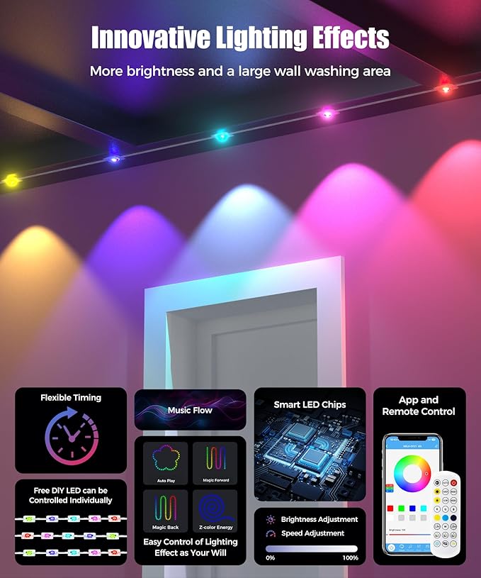 POOFZY Permanent Outdoor Lights for House,200ft RGB+IC Smart Outdoor Decor, 50 Scene Modes,App/Remote Control,for Christmas,Easter,V-Day,Thanksgiving,Daily & Holiday Party Decor