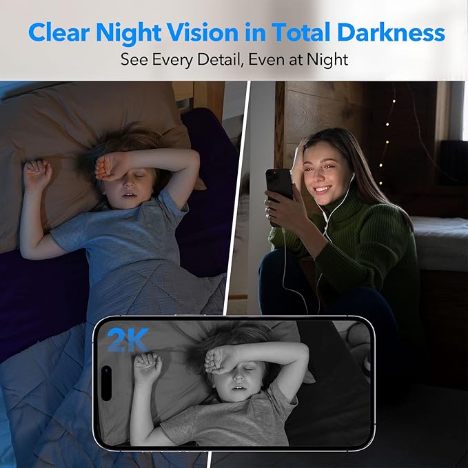 2K Cameras for Home Security Dual-Band 5G/2.4GHz WiFi Indoor Camera Baby Monitor & Pet Camera for Dog Cat Elder AI Motion Detect 2-Way Audio Night Vision 24/7 Local Recording SD Cloud Storage 4 Pack