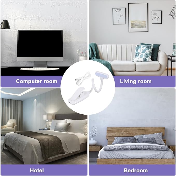 LIFKOME Adjustable Eye-Caring Desk Lamp with Clamp Base Touch Control LED Reading Light for Bedroom Office Dorm Flexible Angle and Three Brightness Levels for Comfortable Study and