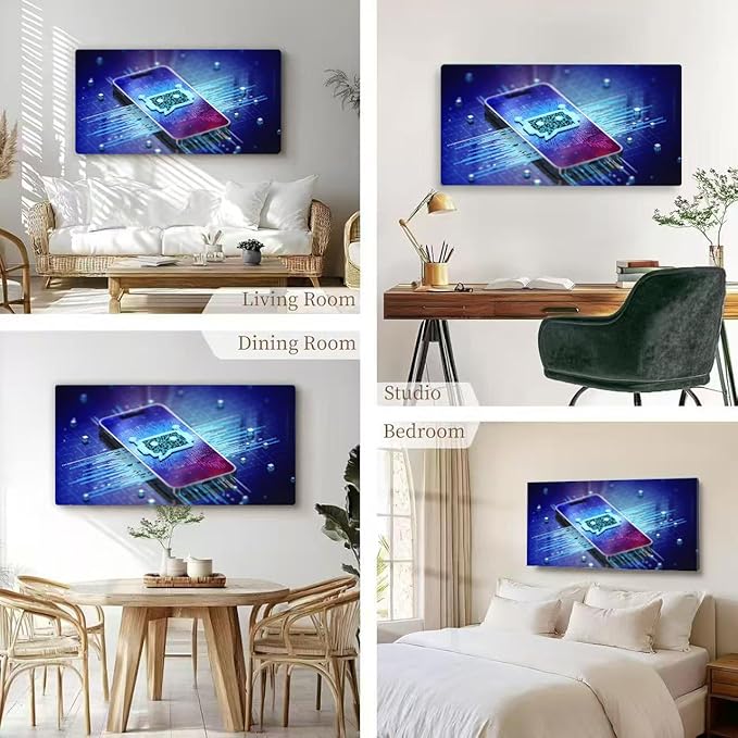 Wibinuki Wall Art Wall Decor Wall Paintings AI Chbot - for Living Room Bedroom Bathroom Home Decor Can Be Hung Directly 20"x 40"