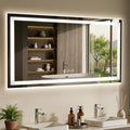 60X30 LED Bathroom Mirror with Lights, Anti-Fog, Dimmable - Lighted Bathroom Vanity Mirror with Front & Back Light, 3 Color Temperatures, Memory Function, Tempered Glass (Horizontal/Vertical)