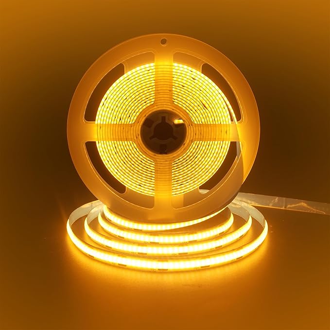5V USB COB LED Strip Lights,9.84FT/3M,Orange,320LEDs/M,8mm Width,Not Waterproof IP20,1M USB Cable,Flexible LED Tape Light for DIY Home Indoor Decoration