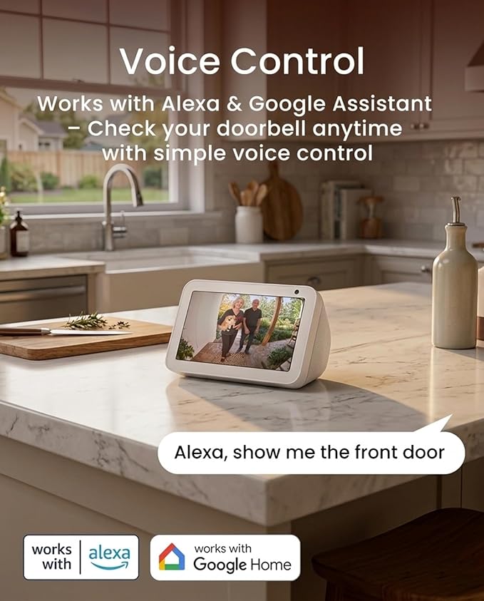 youkey Dual-cam Video Doorbell–See Visitor & Package at Once, No Monthly Fee, 2K Battery Doorbell with Package Detection, 5Ghz WiFi, Built-in 8GB Storage, Works with Alexa & Google Home,Chime Included