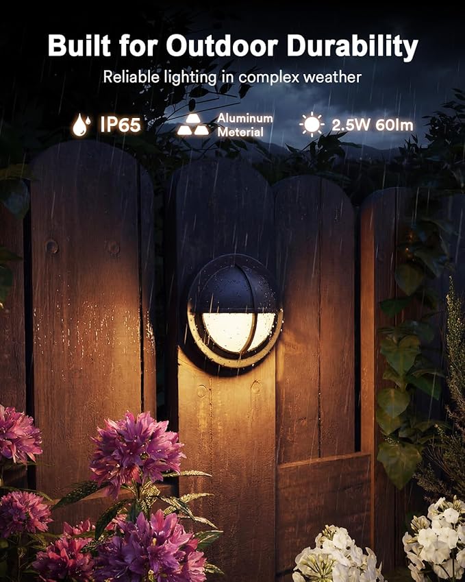 Lumary 12-24V Smart Low Voltage Deck Lights with Hub, 4Inch RGB+CCT Outdoor Privacy Fence Lights, IP65 Waterproof Landscape Lighting for Step, Deck, Patio, Compatible with Alexa & Google, 6Pack