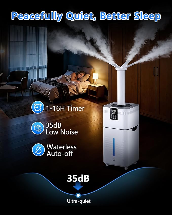 30L/7.93Gal Commercial humidifier Large Room 4200 sq.ft, Whole House Humidifiers 3000ml/H Mist Output, Cool Mist Industrial Humidifiers for Home, Plants, Office, Warehouse, Greenhouse