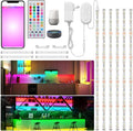 6 PCS WIFI RGBCW Under Cabinet Lights Kit,Work with Alexa,Google Assistant,App and IR Remote,Music Sync Color Changing LED Light Strip with ETL Listed Power Supply for Kitchen Cabinet Counter TV,9.8ft