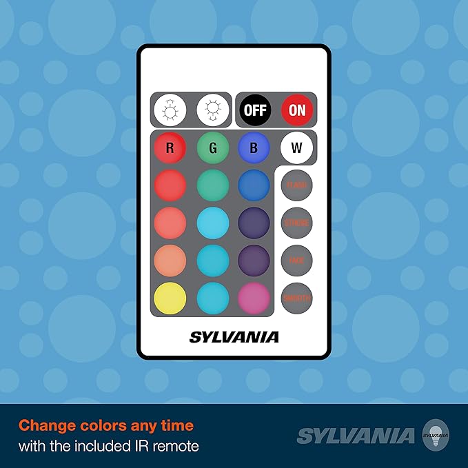 Sylvania 32ft RGB Flexible Light Strip Starter Kit, 16 Dimmable Colors with IR Remote Control, Power Adapter, Clips, White - 1 Pack (65636)