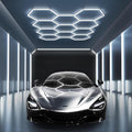 JTT Hexagon LED Garage Lights 736W 73600LM 6500K Super Bright Ceiling Shop Light for Basement Warehouse Gym Auto Beauty and Car Detailing
