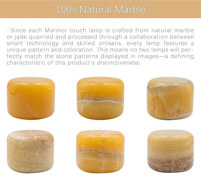 Marble Lamp Night Light Touch Bedside Table Lamp for Bedroom,Type-C Rechargeable Small Desk Bedside Small Lamps,Eye Caring Dimmable LED Ambient lamp (Amber Jade)