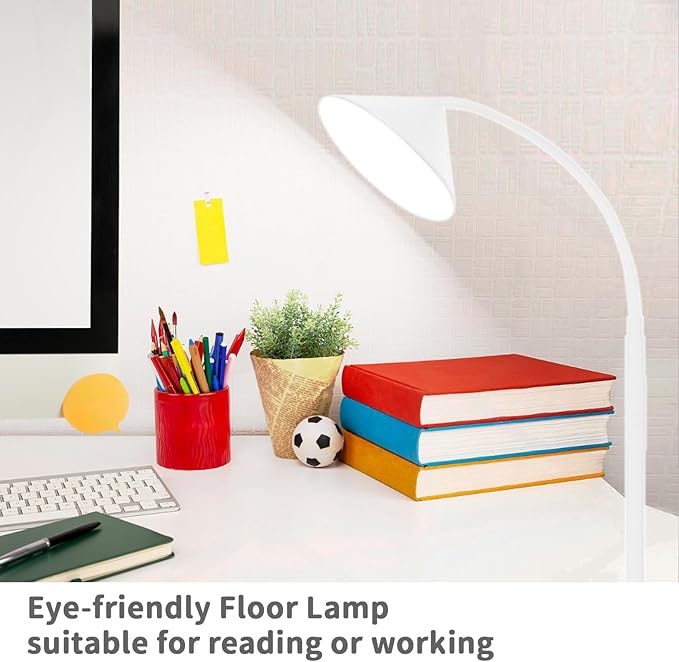 LED Floor Lamp, 18W Floor Lamp with Remote & Touch Control, 2700K-6500K Adjustable Eye Caring Standing Light for Living Room, Bedroom, Office