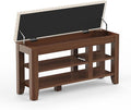 Shoe Bench for Entryway, Solid Rubberwood Shoe Bench with Hidden Storage, Adjustable 2-Tier Shelves & Soft PU Leather Seat, Shoe Rack Durable Easy Assembly for Hallway or Bedroom - Beige, 39.4"