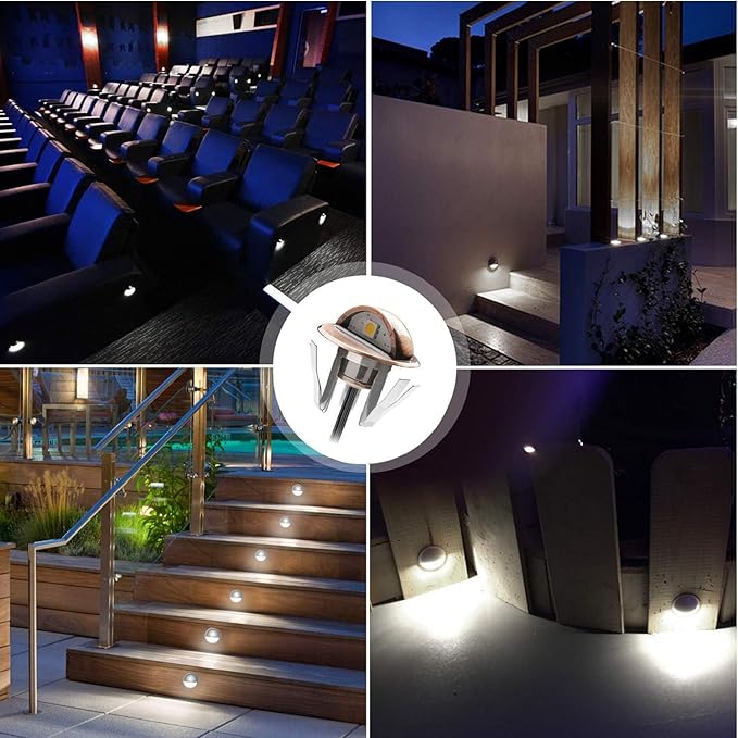 LED Stair Light Low Voltage Waterproof IP65 Outdoor F1.38 Wood Recessed LED Deck Lighting Yard Garden Patio Step Landscape Pathway Decor Lamp, Bronze(30pcs, Cool White)