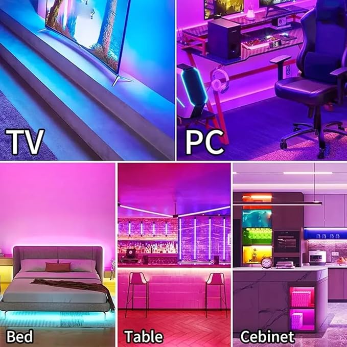 COB LED Strip Lights RGB 6.56ft, 5V Dimmable LED Light Strip, Flexible USB LED Lights for TV, TV Backlighting, Bedroom, Kitchen, Home DIY Lighting