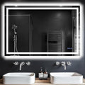 Antok 32"x 48" LED Bathroom Mirror with Lights, Anti-Fog, Dimmable, Lighted Vanity Mirror with Tempered Glass, Memory Function, 3 Light Modes, Safe Use, Horizontal, Vertical, Wall Mount