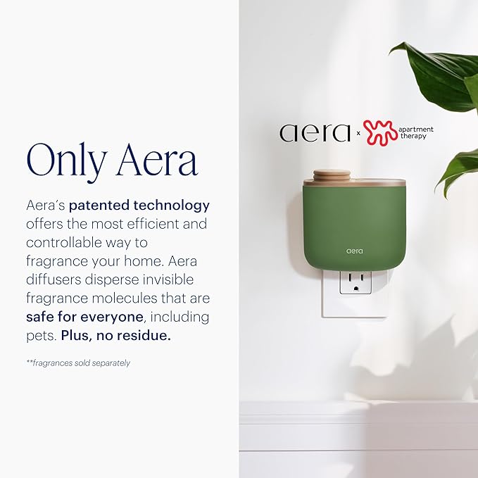 AERA Mini Waterless Plug-in Essential Oil Diffuser for Rooms 100–400 sq ft, – Smart Scent Machine with App & Alexa Control, Hypoallergenic Home Fragrance (Capsules Sold Separately) – Forrest Green