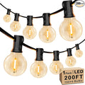 200FT LED Outdoor String Lights with 100+4 Bulbs, Shatterproof Waterproof Patio String Lights for Outside, Connectable 2200K Dimmable Commercial Hanging Light for Christmas Backyard Cafe Garden Bistro