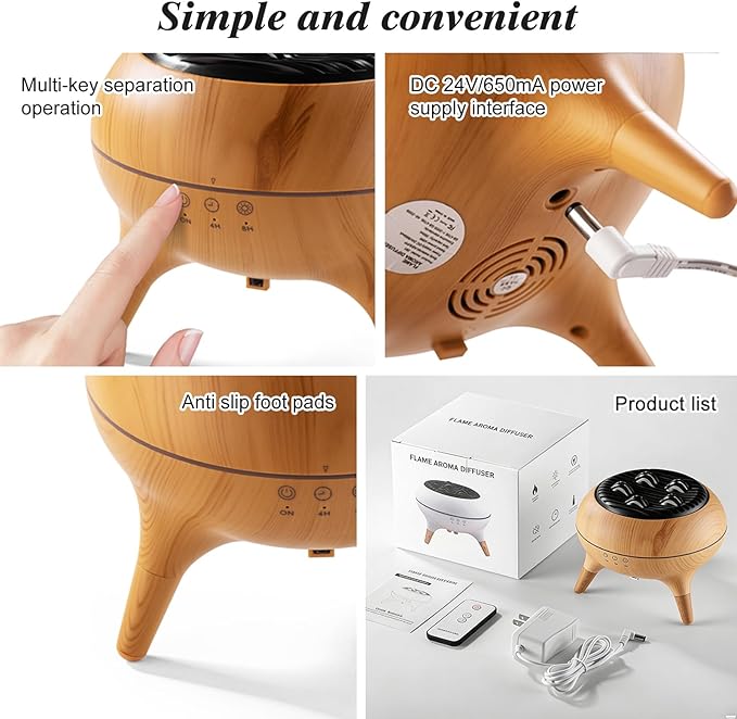 Essential Oil Diffuser 350ml, Essential Oils Large Room, Ultrasonic Aroma Diffuser with Remote Control,Timer, 7Colors Light Humidifier for Bedroom Home Office Hotel (Wood)