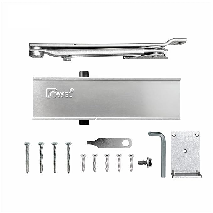 OWEL - Automatic Adjustable Door Closer for Residential/Commercial use, Heavy Duty with Slim Look, with Bracket & Easy Installation (Deluxe VE200)