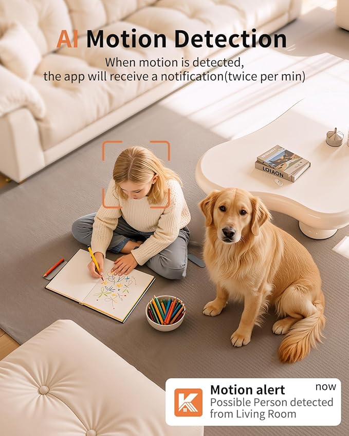 2K Cameras for Home Security, 5G & 2.4G WiFi Security Camera Indoor Outdoor for Baby Pet Dog Cat Nanny, 2-Way Audio, Color Night Vision, Siren, 24/7 Local Recording, IP65, Compatible with Alexa, K07
