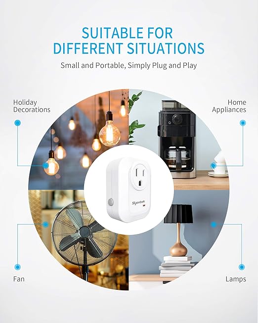 Upgraded Remote Control Outlet Wireless Light Switch for Household Appliances, Expandable Remote Light Switch Kit, Up to 100 ft Range, FCC Certified, ETL Listed, White (5 Outlets + 2 Remotes)