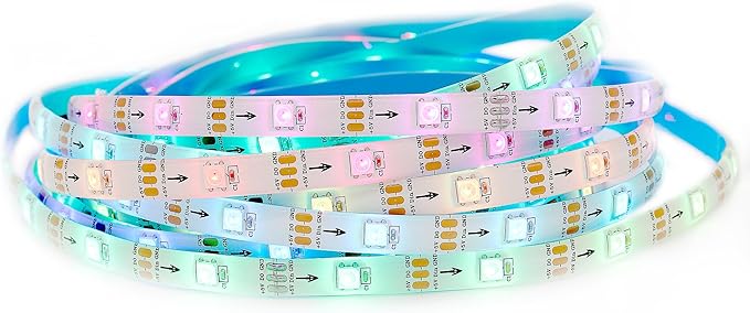 WS2812b LED Strip Ket Individually Addressable LED Strip 9.8FT 30Pixels/m,Smart LED Lights,Bluetooth APP Remote Control Music Sync, USB 5V for Room Home TV Party Decoration