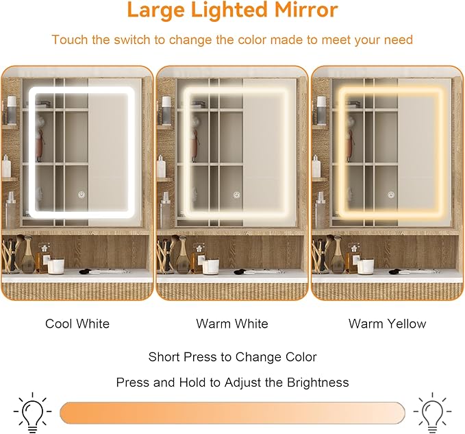 YOURLITE Fluted Makeup Vanity Desk with Mirror and Lights, 24" Small Vanity Table Set with LED Mirror & Stool, Dressing Table for Bedroom