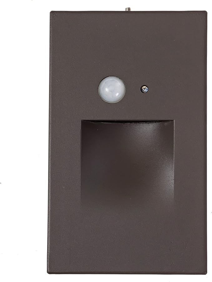 Ciata LED Indoor & Outdoor Motion Sensor Light - Deck Stair Lights, Integrated PIR & Dusk to Dawn Sensor - Vertical Stairway Lighting - Bronze