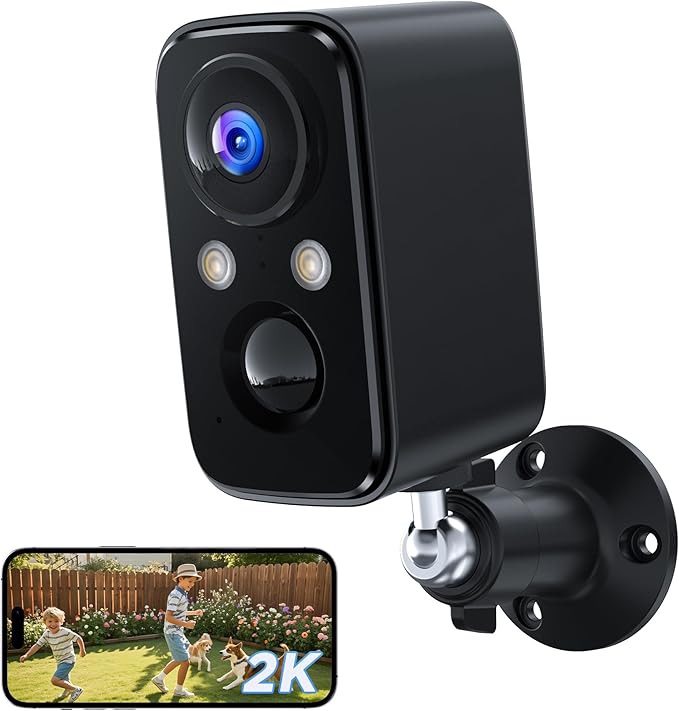 Security Cameras Wireless Outdoor Battery: 2K WiFi Camera Indoor for Home Security System - CCTV Camera Waterproof Night Vision Camaras de Seguridad para Casa Inalambricas