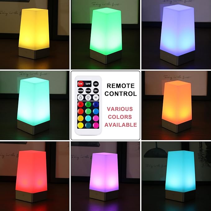 WRalwaysLX Motion Sensor Table lamp (2 Remote Silver Square)