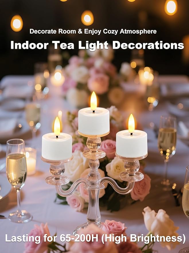 Rechargeable Flameless Tea Lights Candles with Timer Romote, 1.5"x 2" Small Votive Candle with USB Charging Base, Electric LED Candles for Wedding Centerpiece Table Decor (8 Pack)