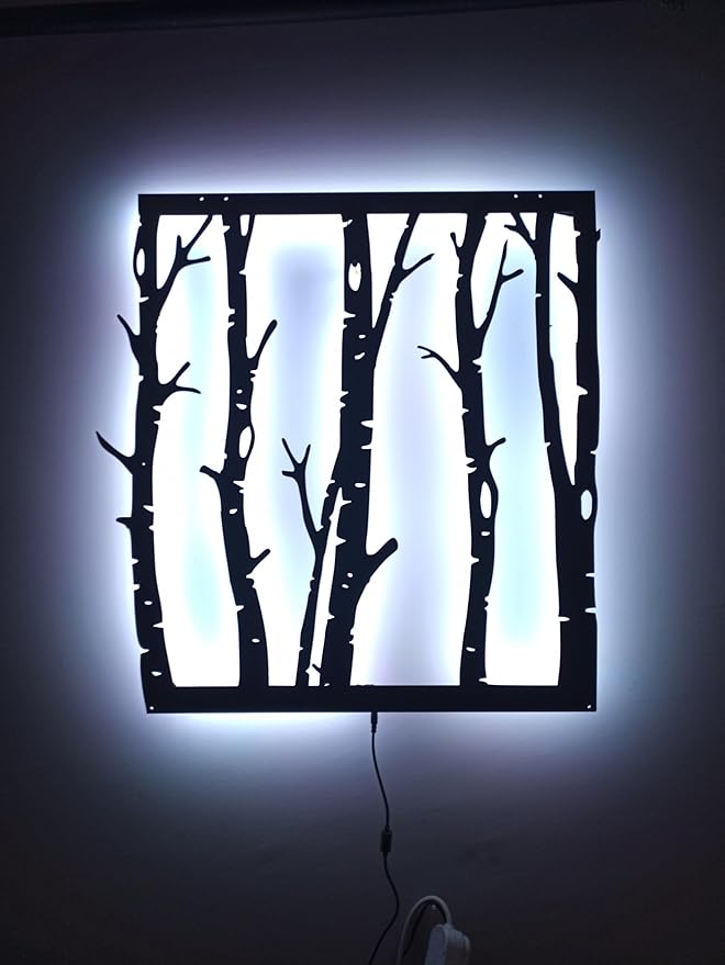 Led Tree Branch Lights For Wall, Tree Branches Metal Wall Art With Rgb Color Changing Led, Metal Wall Decor, Tree Branches Rgb Light Sign, Tree Neon Light Sign, Tree Wall Sign, 6 inches
