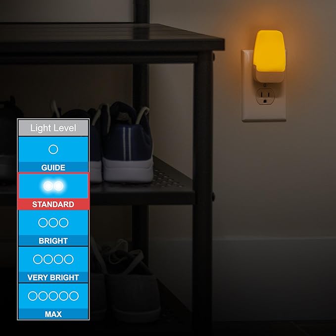 GE Sleeplite Night Lights Plug Into Wall, Dusk to Dawn Sensor, Ambient Lighting, Sleep Aid, Bathroom Décor, LED Lights for Bedroom, Apartment Essentials, Smart Home,76135, Amber, 2 Pack