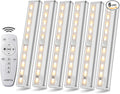 LDOPTO Battery Operated Lights with Remote Wireless Dimmable Under Cabinet Counter Lights for Kitchen LED Closet Lights with Timer for Kitchen Shelf Hallway Stairs,Multiple Colors 6 Pack
