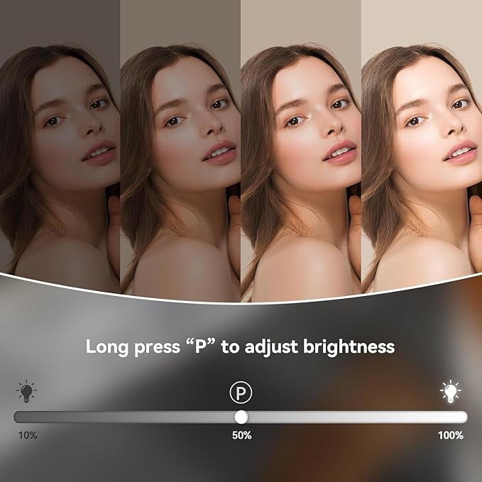 Vanity Mirror with Lights, Hollywood Vanity Makeup Mirror with Lights, Lighted Make Up Mirrors with 9 Dimmable Bulbs, 360 Degree Rotation Mirror, Smart Touch Control, 3 Color Modes (12" L x 10" W)