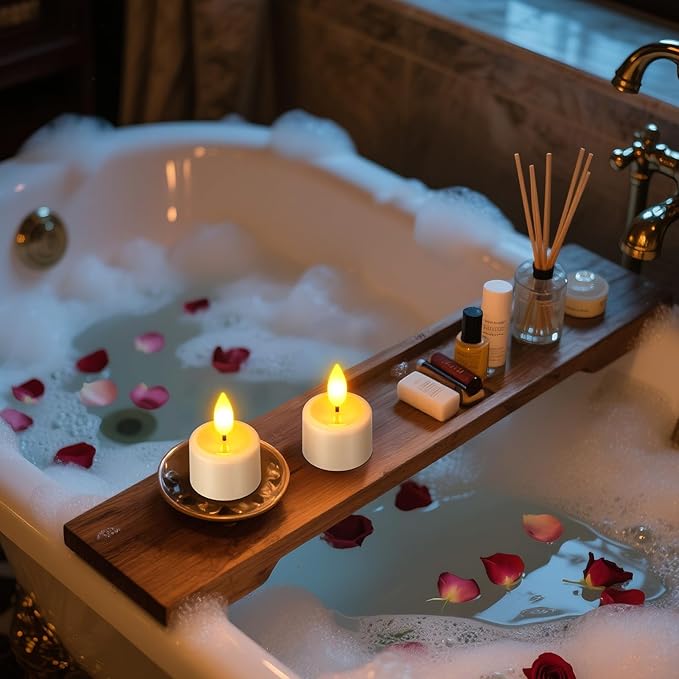 Yme Rechargeable Flameless Tea Lights Candles with Remote & Magnetic Charging Base, 6pcs Waterproof Battery Operated LED Flickering Votive Candles with Timer for Home Lantern Pool Wedding Party Decor