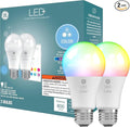 GE LED+ Color Changing LED Light Bulbs with Remote, No App or Wi-Fi Required, A19 Standard Bulbs (2 Pack)