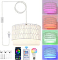 Hanging Lamp Plug in Pendant Light, 15FT White Hanging Lights with Plug in Cord, Hanging Light with Bulb and Remote, Hanging Lamps for Bedroom, Living Room, Kitchen, Farmhouse