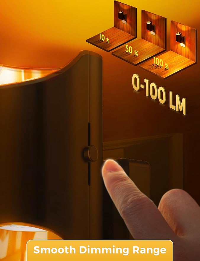 L LOHAS LED Night Light, Amber & Yellow Night Lights Plug into Wall, Dimmable Light Sensor, Soft Night Light, Sleep Light for Kids, Warm Night Light for Bedroom, Hallway, Bathroom, 2 Pack