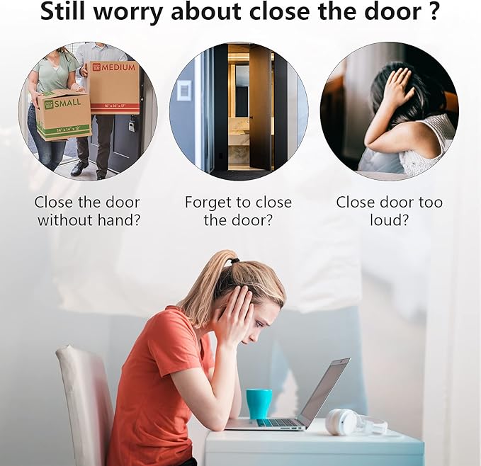 Adjustable Spring Storm Door Closer, Automatic Door Closers Hinge, Heavy Duty Safety Spring Door Closer for Residential Commercial (White Color)