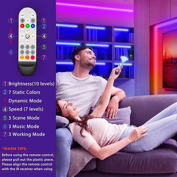 RGB Under Cabinet Lights with Motion Sensor, 6 Pre-Cut LED Strip Lights with Remote Control, Music Sync Color Changing Closet Lights, for Kitchen, Counter, Shelf, TV Backlight, Bookcase, 9.8ft