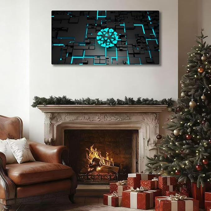 Wibinuki Wall Art Wall Decor Wall Paintings Artificial intelligence tracks spread, Technology and AI algorithms for Living Room Bedroom Bathroom Home Decor Can Be Hung Directly 20"x 40"