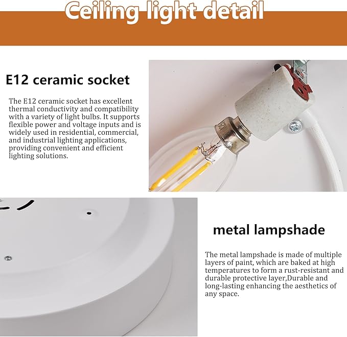 Modern White Flush Mount Ceiling Light, 3-Lights Round Ceiling Light, Minimalistic Ceiling Lamp Acrylic Shade Lighting Fixture for Bedroom Laundry Room Bathroom Hallway(15.8 Inch)