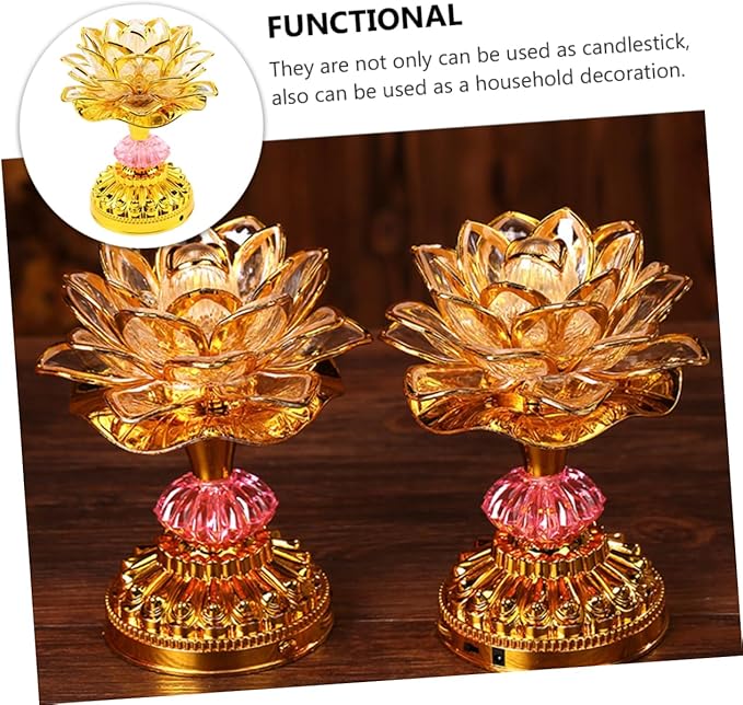 1Pc Color Changing LED Lotus Lamp Elegant Hall Light Ornament for Home Decoration for Living Room Bedroom and Meditation Spaces