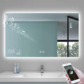 BYECOLD 40"x 24" Lighted Bathroom Mirror with Bluetooth, WiFi/Anti-Fog/Dimmable 3 Colors Backlit Bathroom Smart Mirror with Lights Wall Mounted Memory Function Touch Sensor - Horizontally Hangs