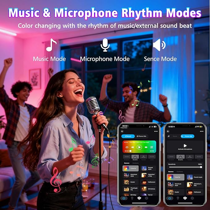T-SUN RGBCW Wall Washer Lights 6 Pack 50W Stage Wash Light Bar Smart APP & Remote Control Music Sync Memory Timing Color Changing Wash Light for Stage Birthday Party Wedding Outdoor Indoor