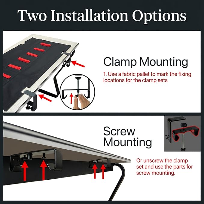[Upgraded] Under Desk Cable Management, 28" Cord Organizer,with Silicone Pads (No Scratch!),16 Cable Ties, Washable PE Honeycomb Base,Fits Any Desk 0-2.1",No Stinky Cardboard! Black 28"L x 6.0"W