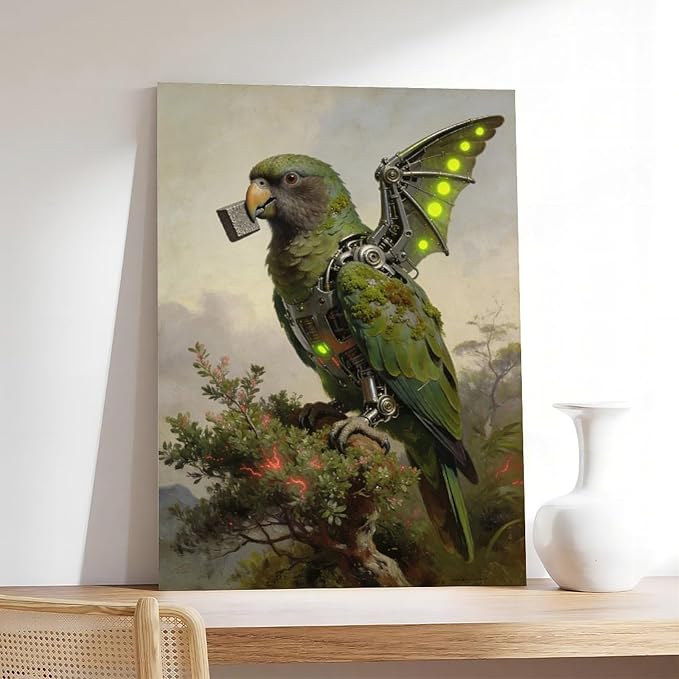 Framed Mechanical Fantasy Wall Art for Modern Living Room Industrial Sci Fi Decor Statement Piece 24x36inch(60x90cm)