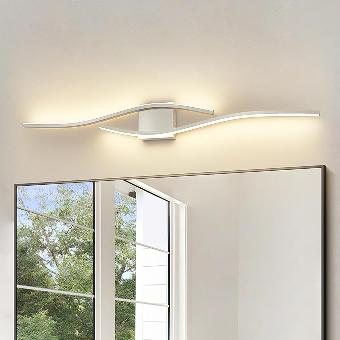 Joossnwell Brushed Nickel Vanity Light for Bathroom Lights Fixtures Modern 5CCT Dimmable Vanity Lights Bar 39.37 Inch Led Bath Light Fixtures Over Mirror