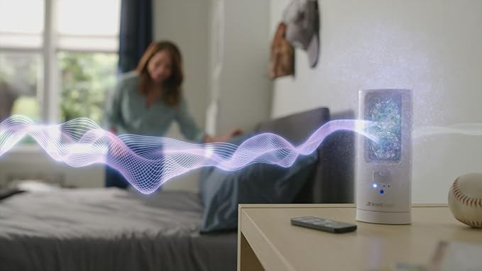 Cordless Electric Air Freshener Starter Kit – Rechargeable Room Air Freshener, 180° Oscillation, Non-Toxic Aroma Pods with Remote Control & 4 Scent Refill Pads for Home, 120 Day Supply